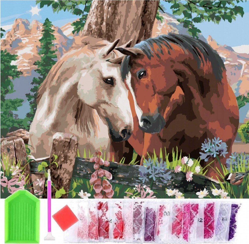 Norimpex Diamentowa mozaika 5D Zakochane konie 1006382