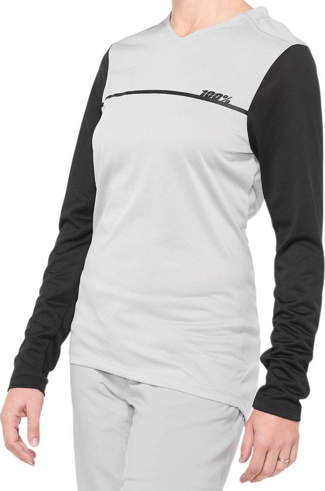 100% Koszulka damska 100% RIDECAMP Womens Longsleeve Jersey długi rękaw grey black roz. L (NEW 2021)