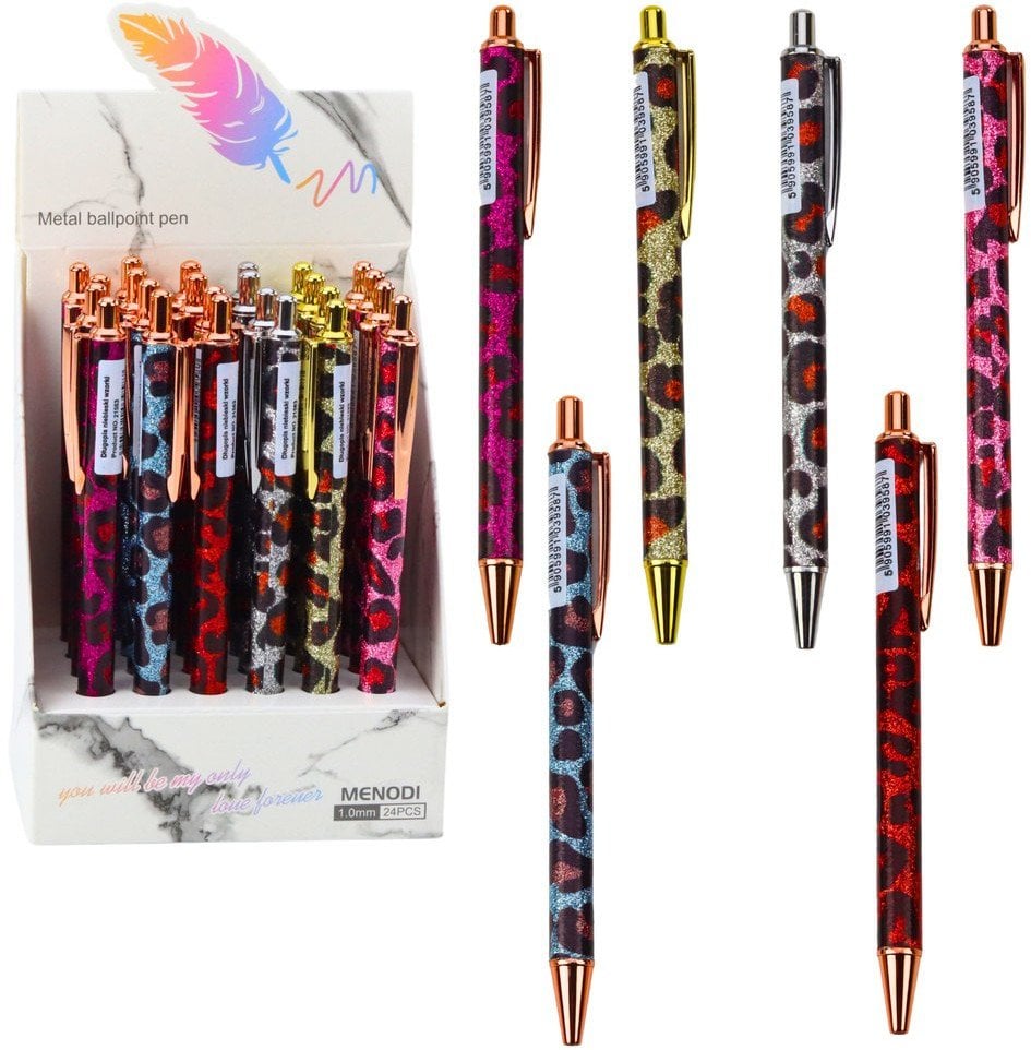 Długopis Metalowy Automatyczny Panterka Niebieski Tusz 1.0mm