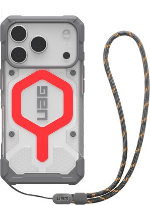 UAG Pathfinder Clear MagSafe Bundle - etui do iPhone 17 Pro kompatybilne z MagSafe oraz smycz na nadgarstek (active lava)