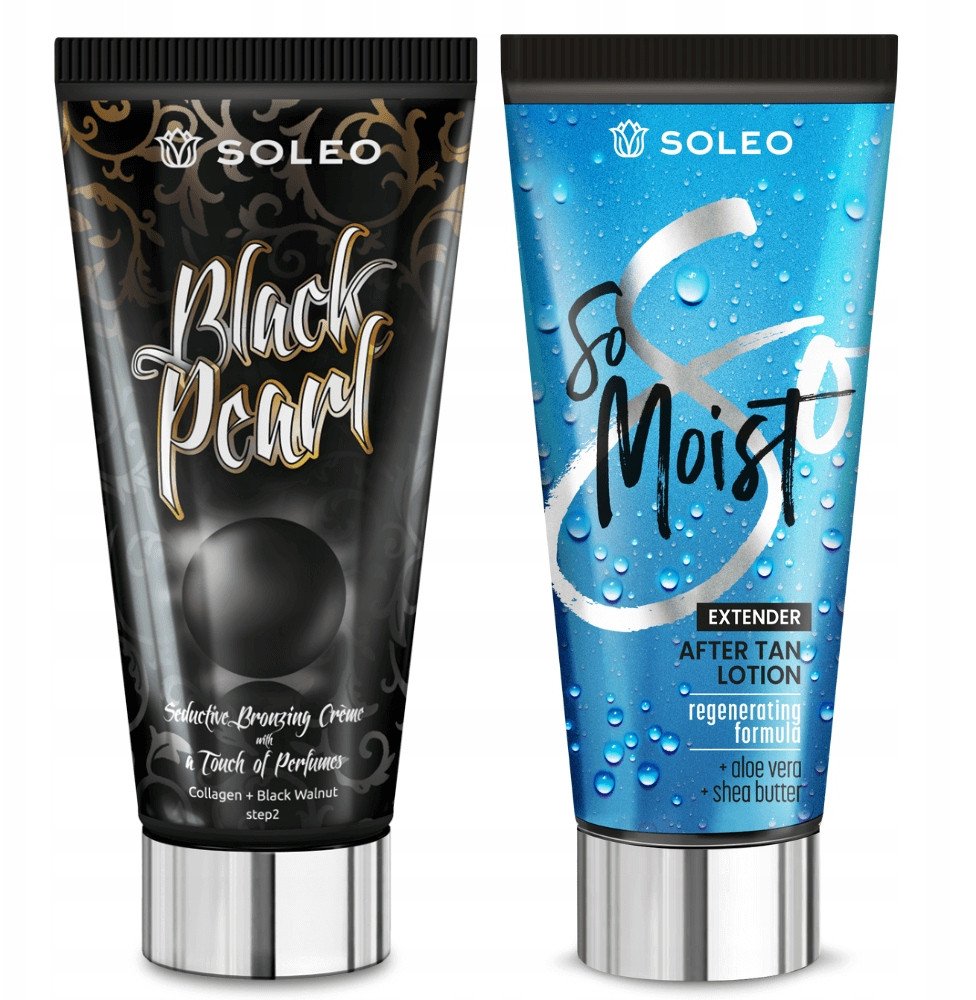SOLEO BLACK PEARL 150ml MOCNY BRONZER DO OPALANIA + BALSAM PO OPALAN