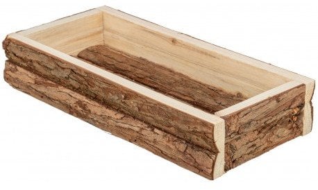 Korytko, dla gryzoni, drewno naturalne, 450ml/27 � 5 � 13 cm