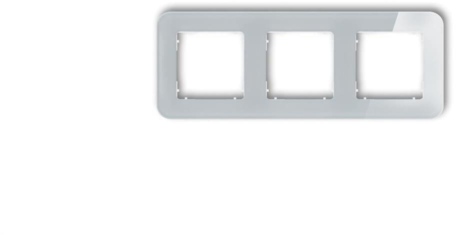 ICON Ramka uniwersalna potrójna zaokrąglona - efekt szkła (ramka: szara spód: biały) 15-0-IRSZ-3