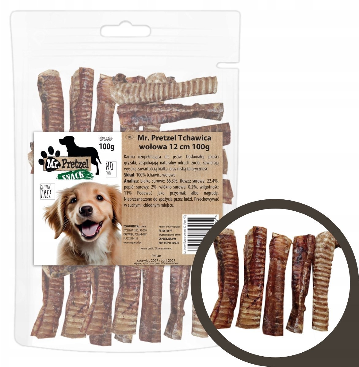 Mr. Pretzel Tchawica wołowa 12 cm 100g