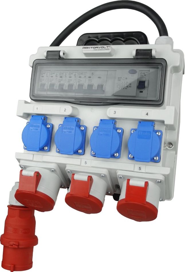 Doktorvolt Rozdzielnica budowlana TR-S/FI 32A 2x16A 4x230V SKH Schuko Doktorvolt 7266