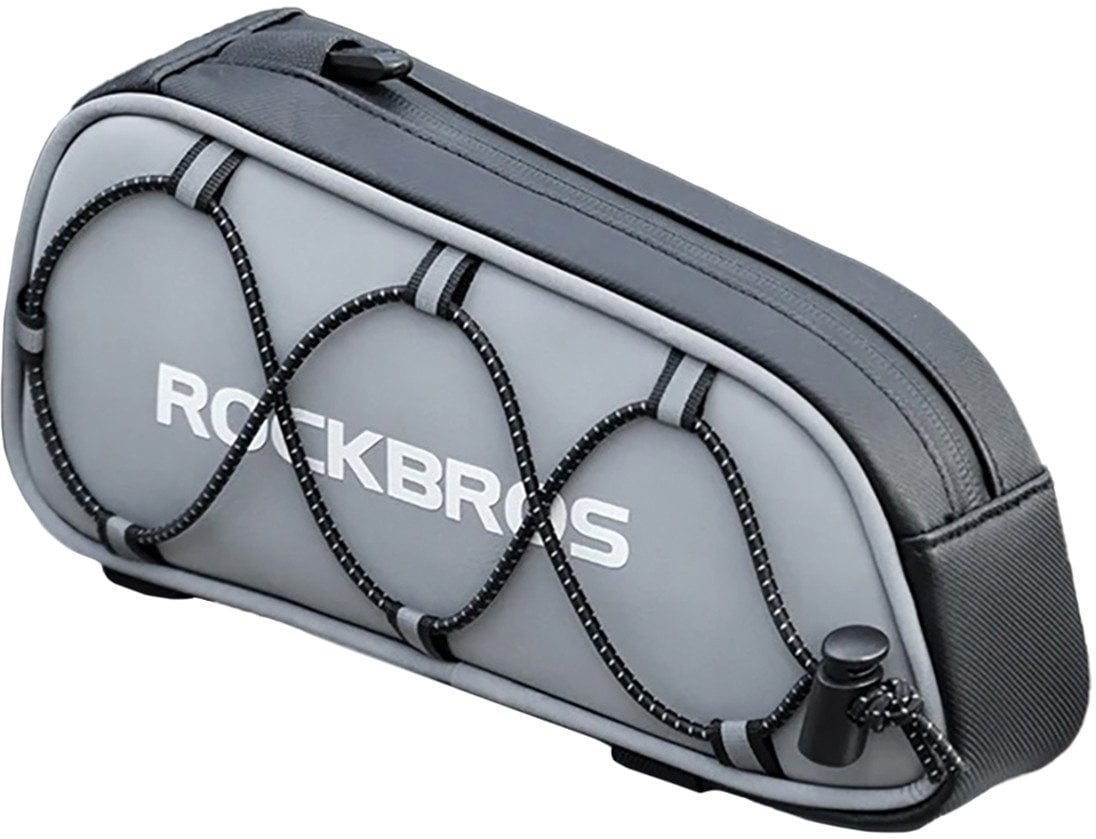 Torba sakwa rowerowa mocowana na ramę 0.9l - srebrna Torba sakwa rowerowa mocowana na ramę 0.9l - srebrna