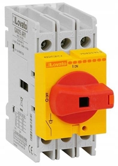 Rozłącznik izolacyjny 3P 40A pokrętło żółto/czerwone GA040ARY