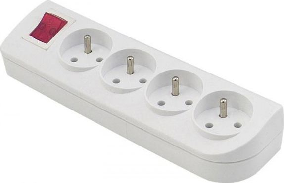 Elgotech Rozgałęźnik do przedłużacza z wyłącznikiem 4-gniazda z/u biały GN-40W