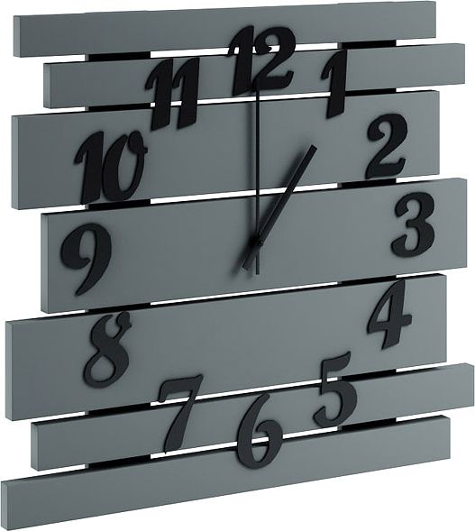 Elior Szary zegar ścienny z drewna - Samar