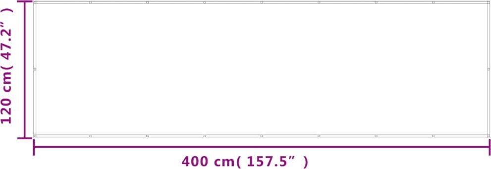 vidaXL Parawan balkonowy, jasnoszary, 120x400cm, 100% poliester Oxford