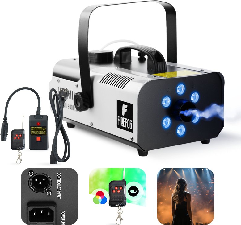 Wytwornica dymu z LED RGB 900W Falcon900LED dwa piloty/ Firefog one size