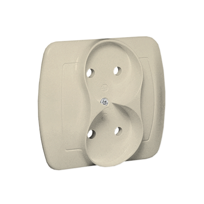 Kontakt-Simon Gniazdo wtyczkowe podwójne bez uziemienia 16A beżowe - AG2/12