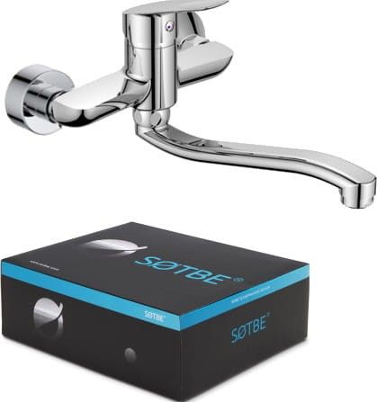 Bateria umywalkowa Sotbe Gaula ścienna chrom (GAU-SKW-20223848)
