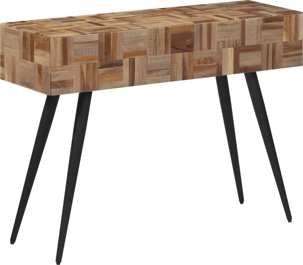 vidaXL Stolik konsolowy, 110x34x80 cm, drewno tekowe z odzysku