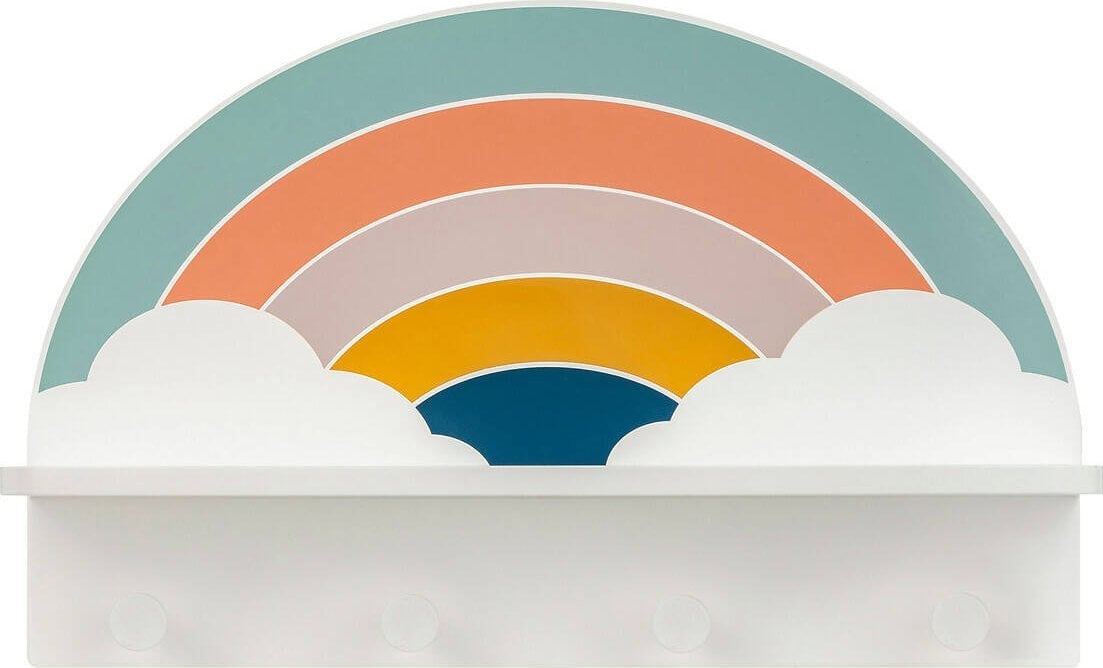 Atmosphera Wieszak do pokoju dziecięcego RAINBOW z półeczką