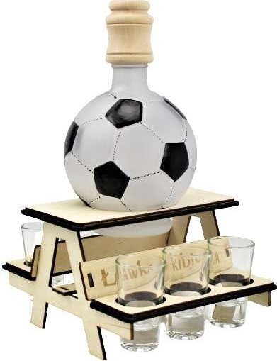 Anapol Karafka Piłka Nożna Ławka Kibica + 6 kieliszków