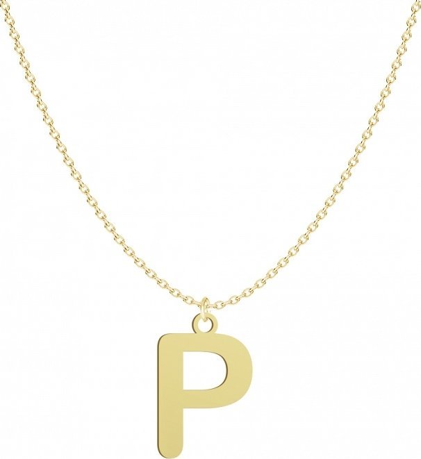 Radziszewska Jewellery Pozłacany naszyjnik litera P - DEDYKACJA GRATIS