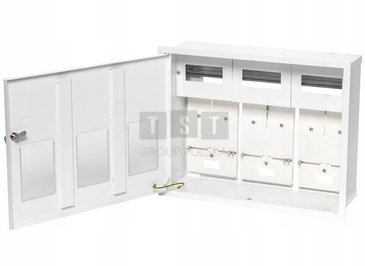 RW-S-3L-18ZO Rozdzielnica podtynkowa 3-licznikowa 1-fazowa 18 modułów IP30 stalowa RW-S-3L-18Z/O