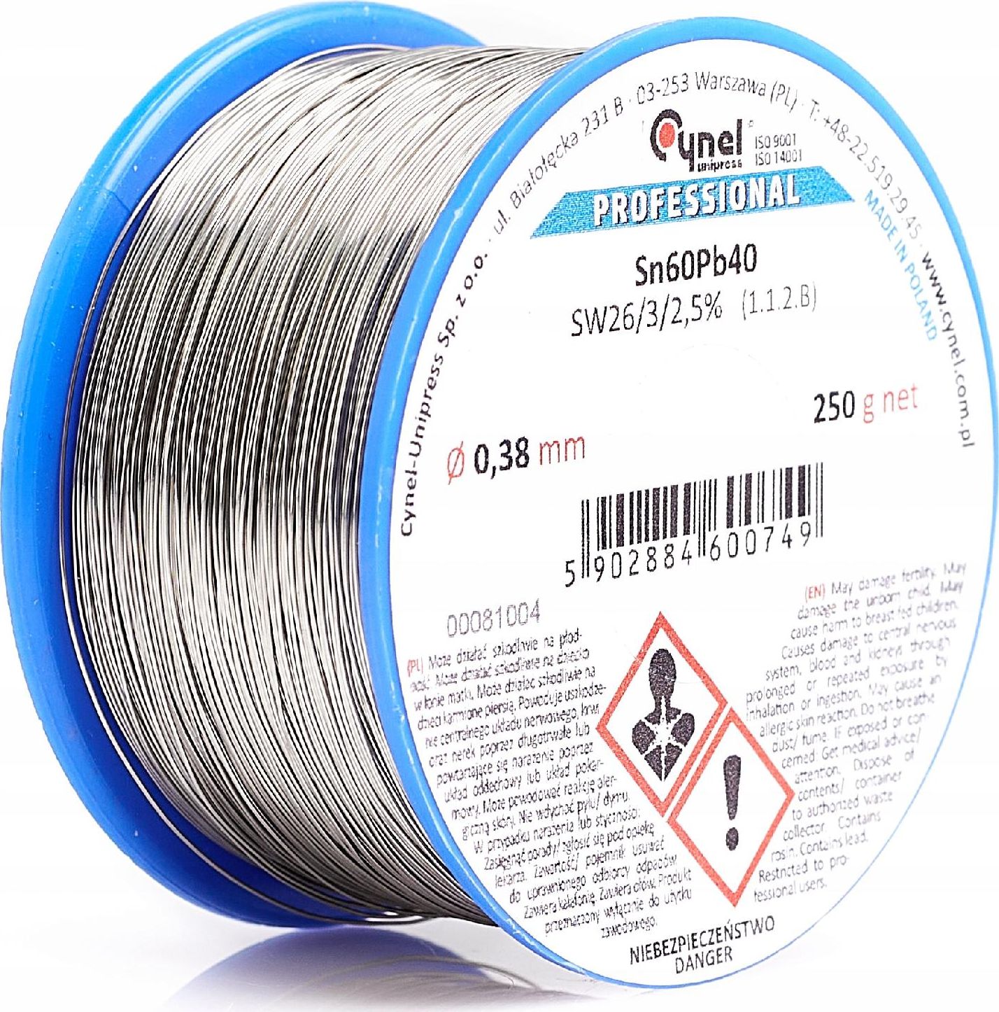 Techrebal Cyna Sn60Pb40-SW26 0,38 250g