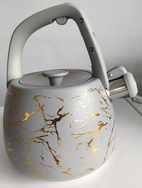 Yermos Czajnik Ambition Tower Marble 2,8L Szary Złoty Na gaz, Indukcję, Stalowy, Stylowy