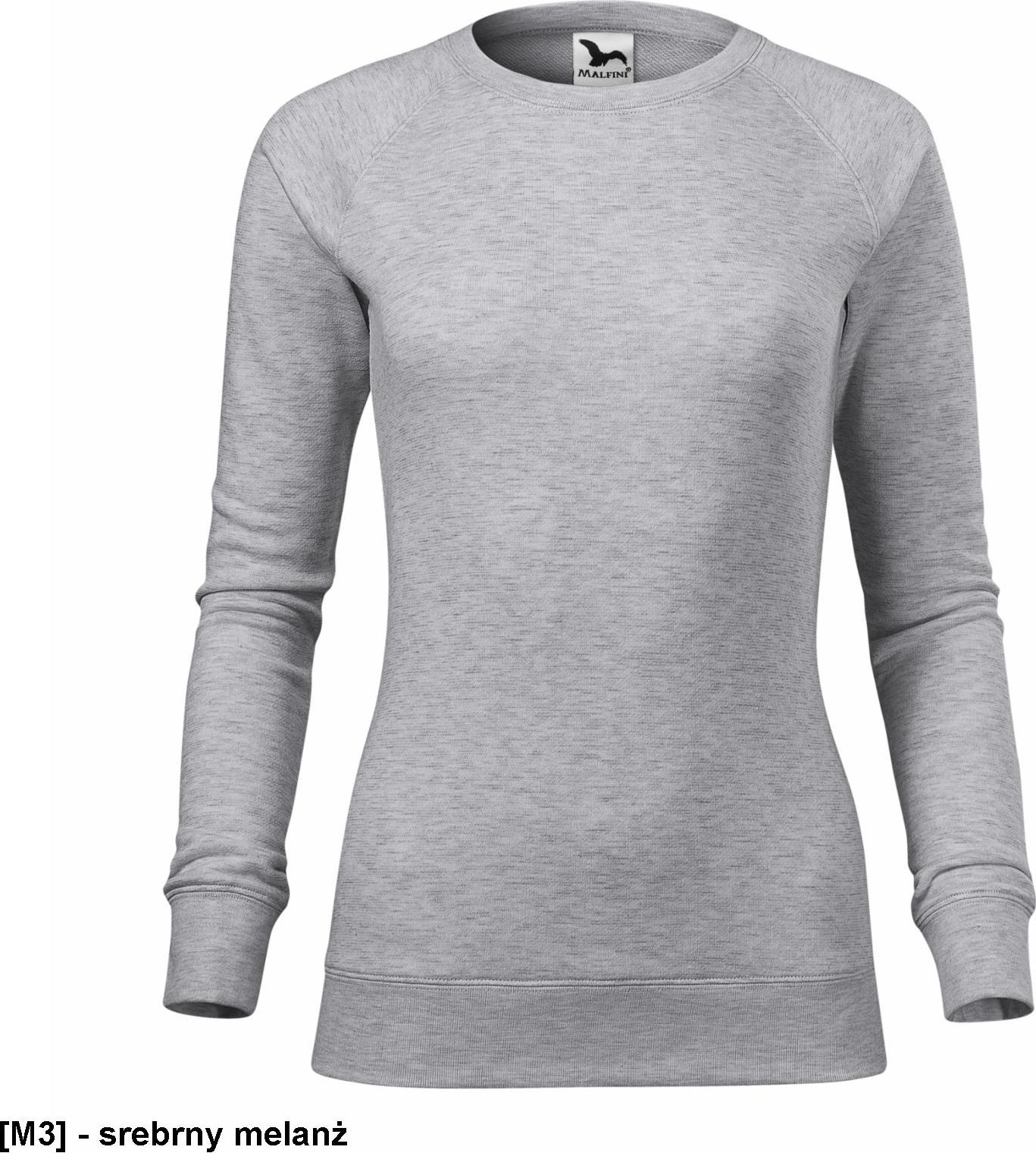 MALFINI Merger 416 - ADLER - Bluza damska, 280 g/m, 65% poliester, 35% bawełna - srebrny melanż 2XL