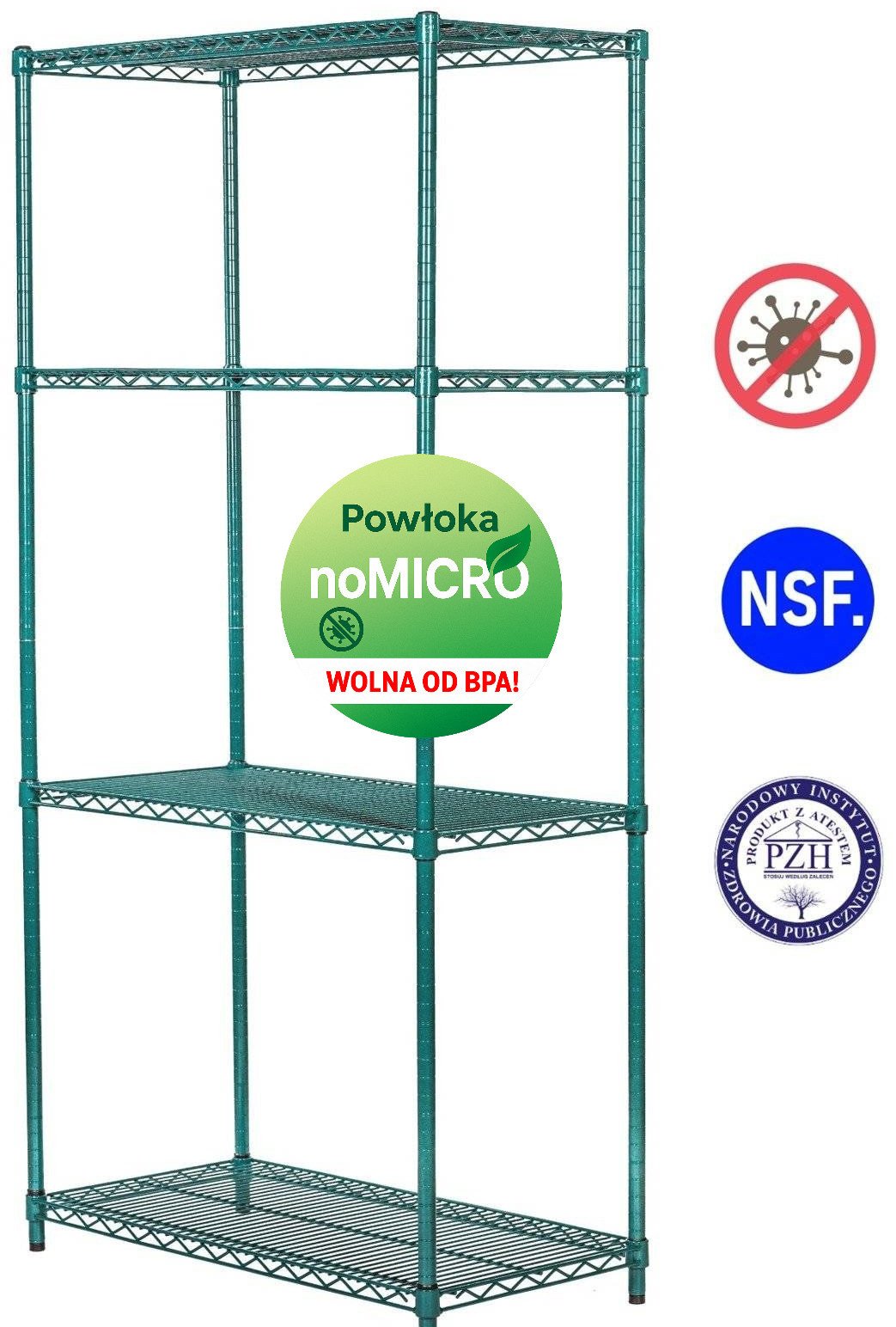 Regał noMICRO 4-półki (61x107x200cm)