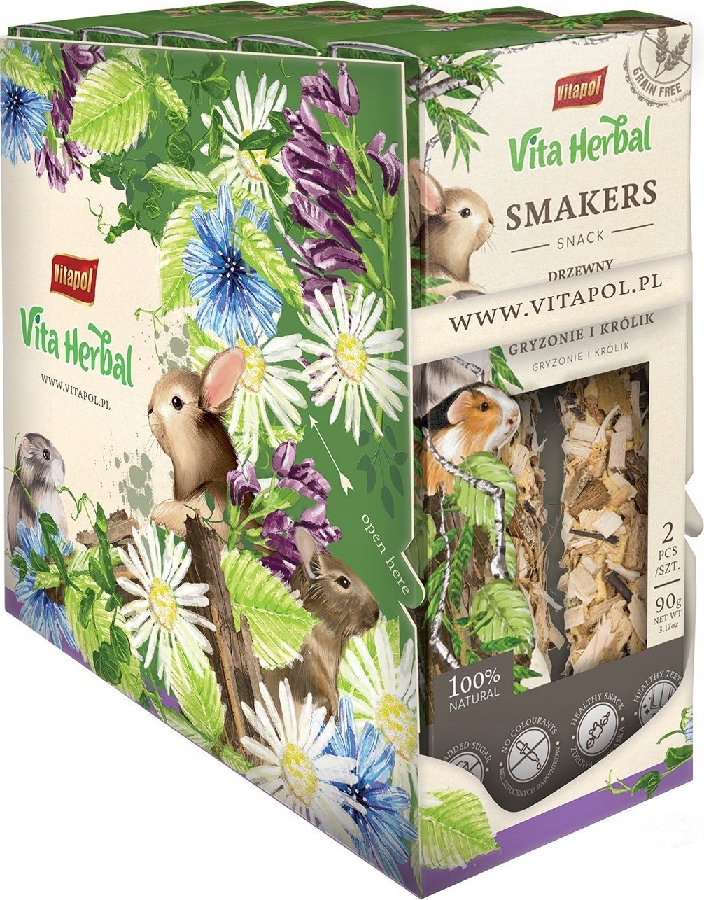 Vitapol Vita Herbal Smakers drzewny dla gryzoni i królika 90 g , 5 szt. display