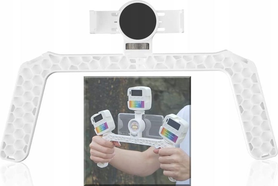LensGo Uchwyt Grip Stabilizator do Telefonu Smartfona Telefon 3x Stopka ISO LensGo / L3 / Biały