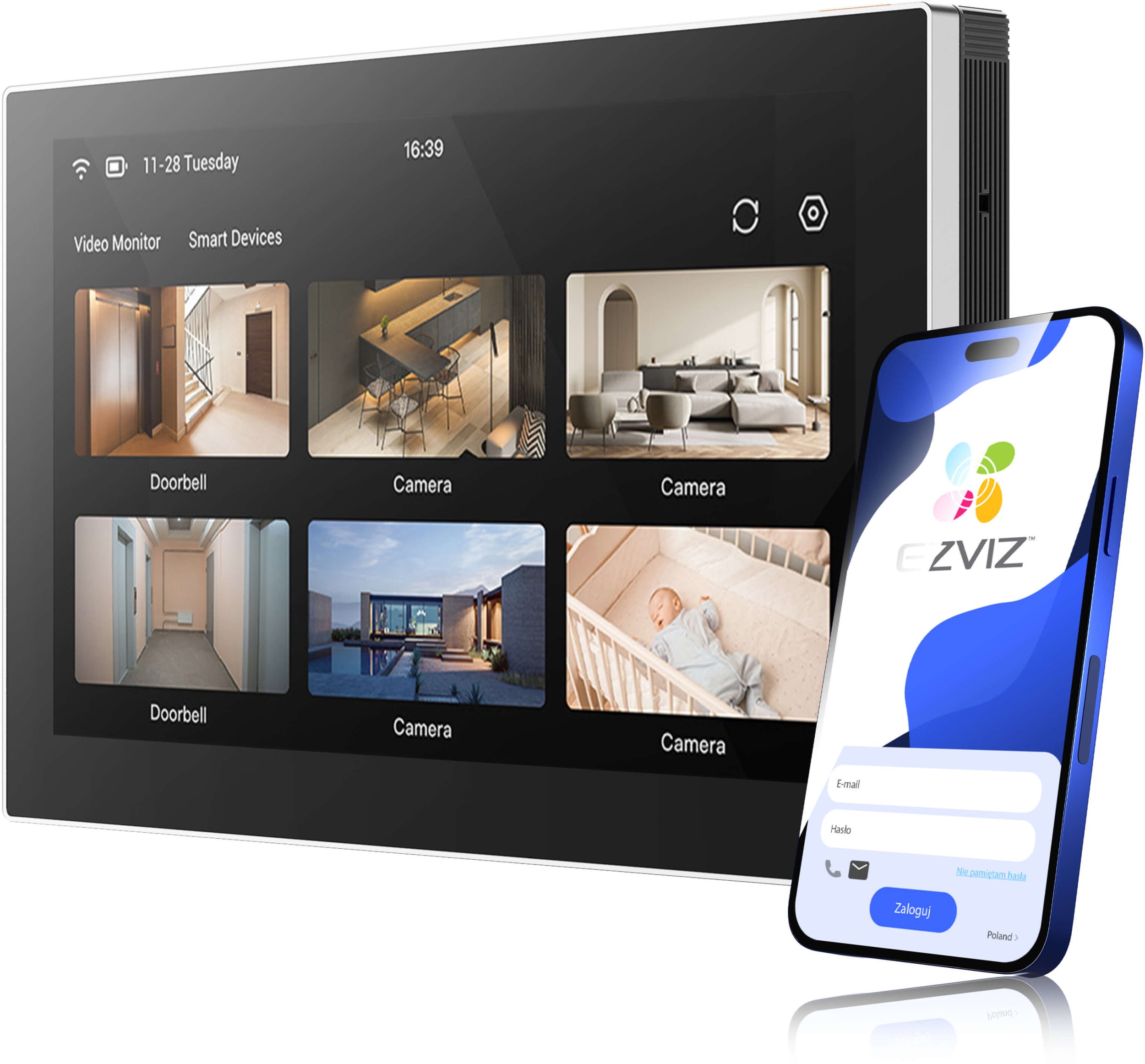Monitor WiFi do kamer, wideodomofonów i systemów EZVIZ SD7