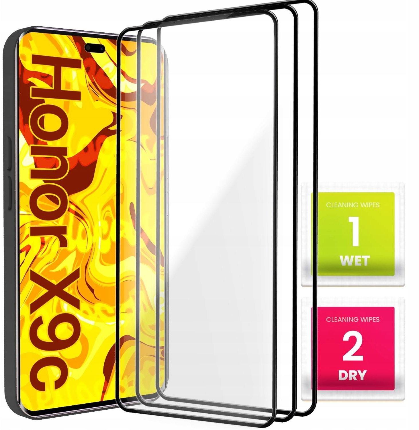 3-PAK Szkło Hartowane Do Honor X9c / Magic7 Lite (Pełne, 5D, Szybka, 9H)