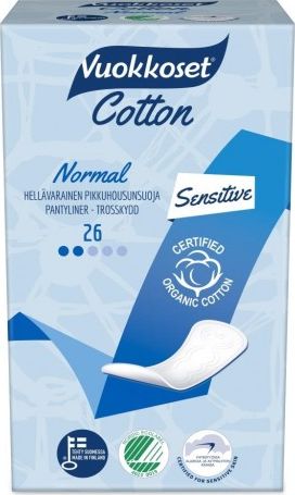 Vuokkoset Vuokkoset, COTTON, Wkładki Higieniczne Normal Sensitive, 26 szt.