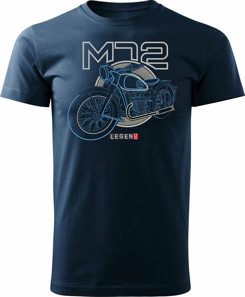 Topslang Koszulka motocyklowa na motor M72 Dniepr Ural męska granatowa REGULAR M