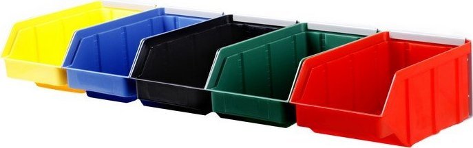 qBox Listwa do zawieszania pojemników warsztatowych, wym. listwy 710 x 130 mm - 5 pojemników (Listwa bez pojemników)