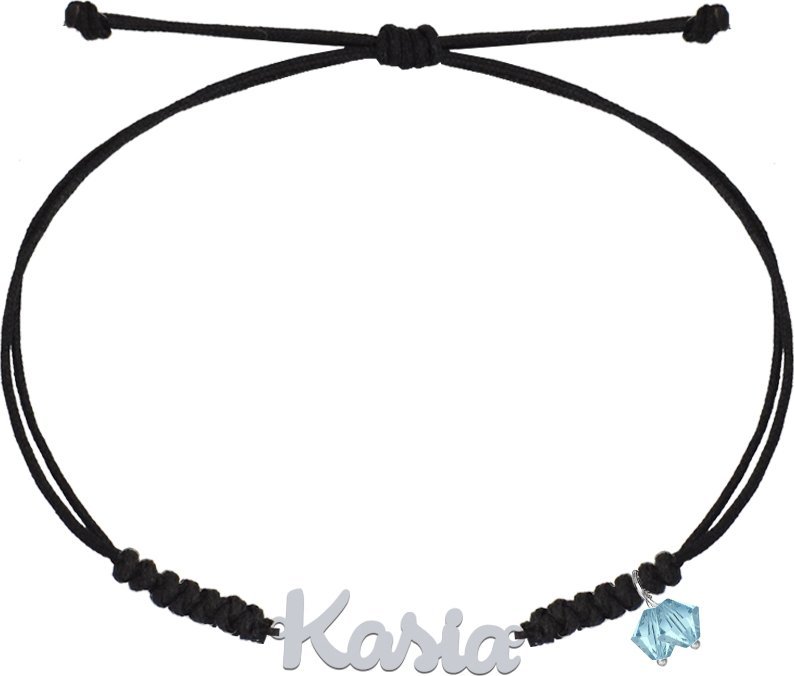 Radziszewska Jewellery Bransoletka Srebrna imię Napis na sznurku