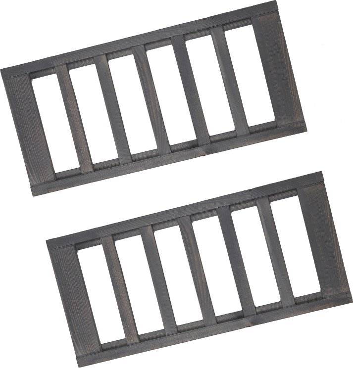 Wamar-Sosenka Półka na butelki 2 szt do regału drewnianego LSR Szary 70x33cm Olejowany