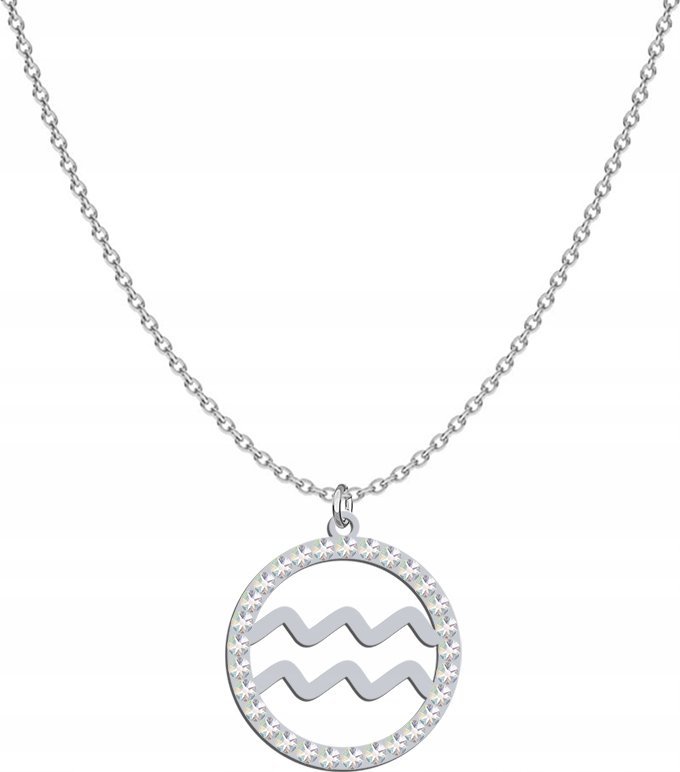 Radziszewska Jewellery Naszyjnik Srebrny Znak Zodiaku Wodnik 925 Zodiak Prezent DEDYKACJA GRATIS