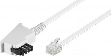 TecLine TAE F Connection Cable TAE F plug / RJ11 plug (6P4C), standard assignment, white, 3,0 m - 177288W