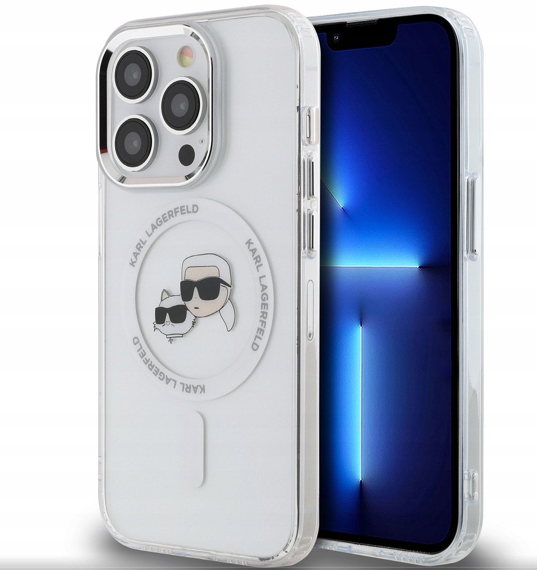 Karl Lagerfeld Iml K&Ch Heads Metal Frame Magsafe Case For Iphone 13 Pro Transparent