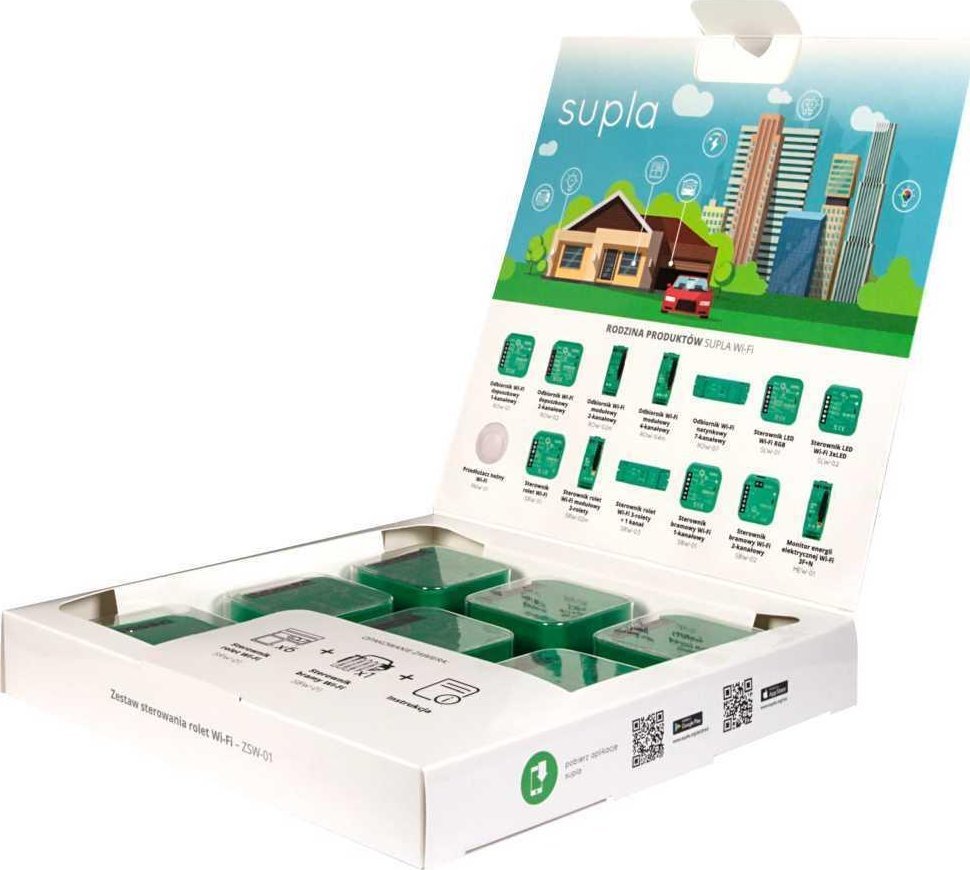 Zamel SUPLA Zestaw do sterowania rolet SRW-01 i bramy SBW-01 WI-FI ZSW-01