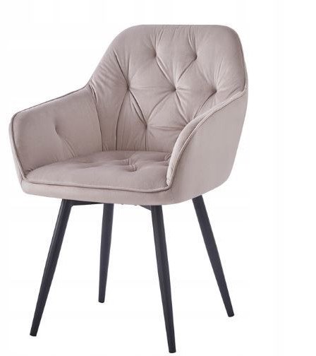 Krzesło kubełkowe Julia taupe welur velvet fotel do jadalni i salonu