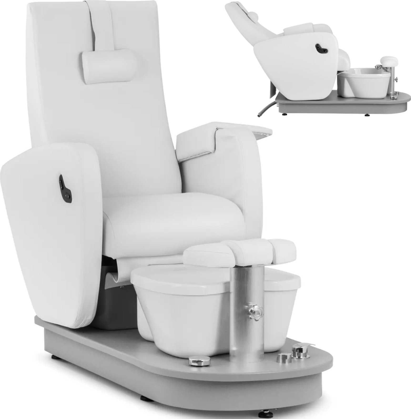 Physa Fotel kosmetyczny podologiczny do pedicure z brodzikiem elektryczny HAVANA - biały Fotel kosmetyczny podologiczny do pedicure z brodzikiem elekt