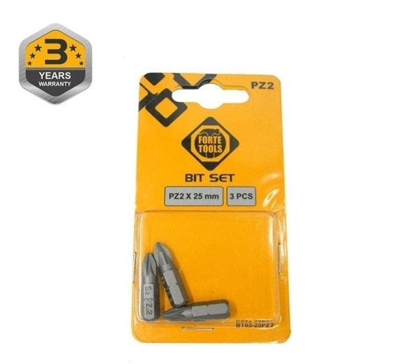 SCREWDRIVER BIT PZ2X25MM 3PCS
