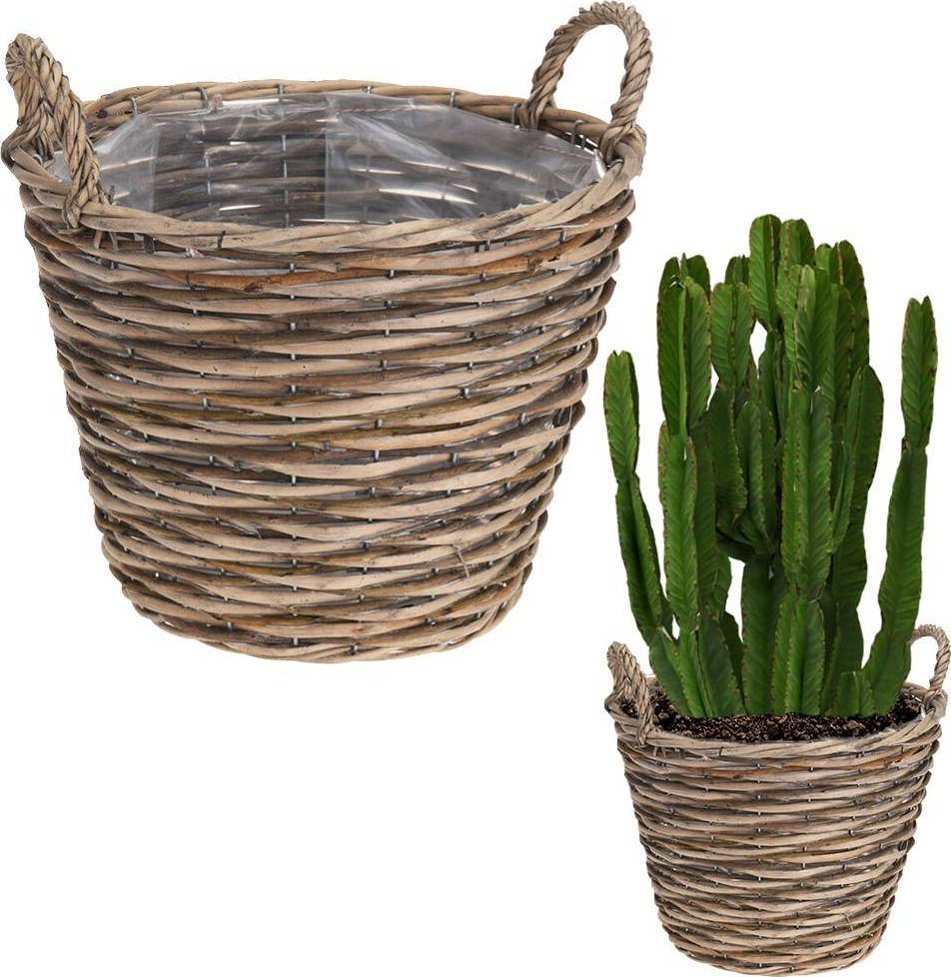 Vilde Doniczka osłonka wiklinowa kosz koszyk z uchwytami na kwiaty rośliny 22x22 cm