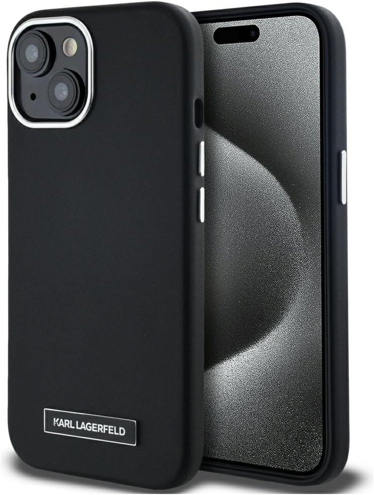 Karl Lagerfeld Case FW Metal Plate MagSafe for iPhone 15 black