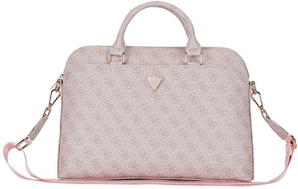 Bag Guess 4G Zipper Pocket Triangle Logo 15" pink