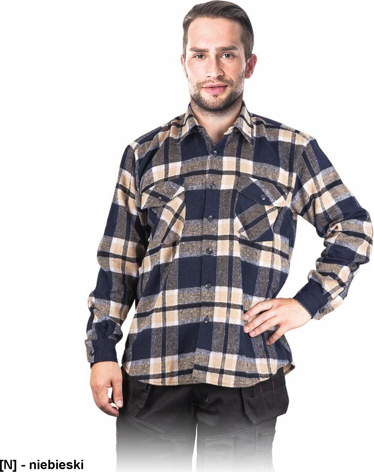 R.E.I.S. KFLUX - koszula flanelowa ocieplan - niebieski 3XL