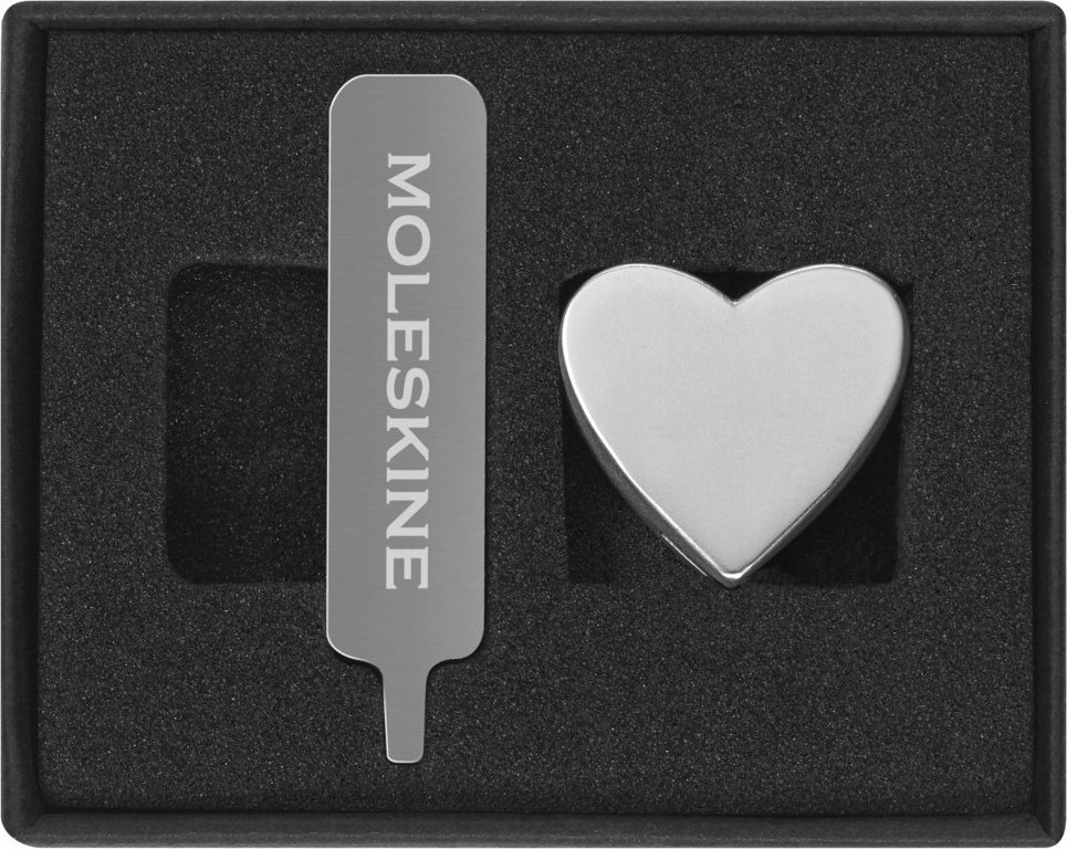 Moleskine Przypinka serce, srebrna (MS-852462)