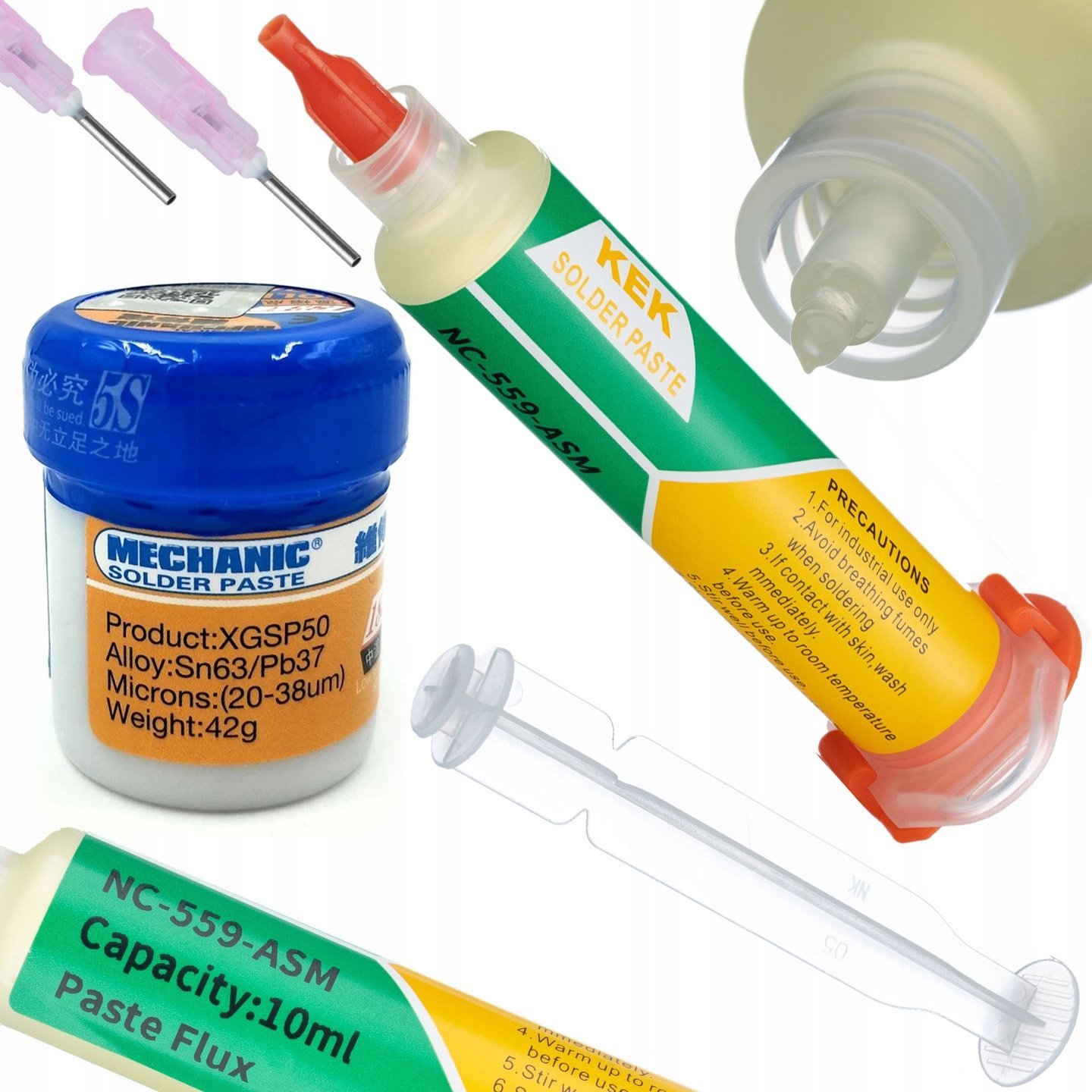 Rosfix Rosfix Topnik flux w strzykawce NC-559-ASM+Rosfix Pasta lutownicza (płynna cyna) XG-50 35g