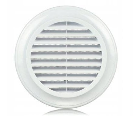 Ventika Kratka wentylacyjna okrĄga z siatkĄ i konierzem fi125mm biały EL125