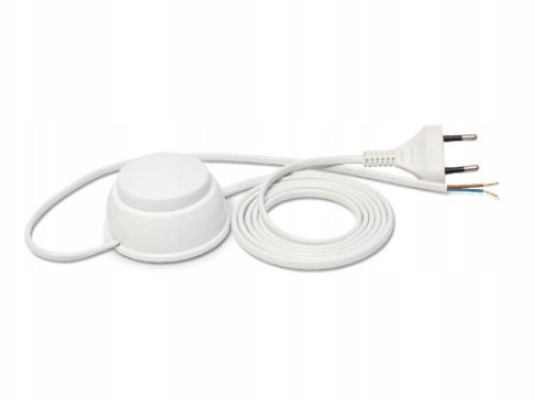 Plastrol Przyłączacz with flat plug and foot switch for lamps, two-wire 250V 2,5A PWN-2/2X0,5/1,9 WHITE